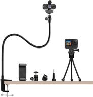 📹 enhanced flexible desk mount clamp gooseneck stand with 27 inch webcam stand and phone holder - ideal for logitech webcam c920,c930e,c930,c922x,c922,brio 4k,c925e,c615 logo