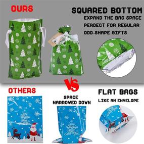 img 1 attached to 🎁 Christmas Gift Bags with Drawstrings & Bottom: Bulk Holiday Gift Bag Set - 15 Assorted Sizes for Presents, Reusable Plastic Xmas Bags