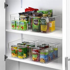 img 1 attached to 📦 Sorbus Clear Plastic Storage Bins with Handles – Versatile Organizers for Kitchen, Refrigerator, Cabinet, Pantry, and Bathroom