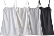 👚 high-quality pack of 4 adjustable spaghetti strap tank tops - ideal for big girls - perfect for manufacturing and cotton cami enthusiasts logo