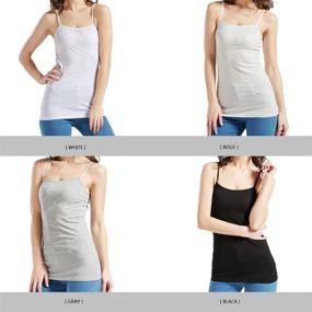 img 1 attached to 👚 High-quality Pack of 4 Adjustable Spaghetti Strap Tank Tops - Ideal for Big Girls - Perfect for Manufacturing and Cotton Cami Enthusiasts