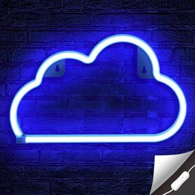 img 4 attached to 🌩️ Lumoonosity Cloud Neon Sign - USB Powered Blue Cloud Neon Light with On/Off Switch - Wall Decor, Aesthetic Hanging Neon Signs for Bedroom, Living Room, Gaming Room Setup - Neon Lights