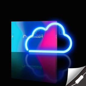 img 2 attached to 🌩️ Lumoonosity Cloud Neon Sign - USB Powered Blue Cloud Neon Light with On/Off Switch - Wall Decor, Aesthetic Hanging Neon Signs for Bedroom, Living Room, Gaming Room Setup - Neon Lights