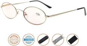 img 3 attached to 👓 Bendable Oval Computer Reading Glasses for Women and Men - Anti Blue Light, Blue Ray Blocker Readers