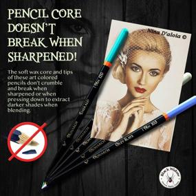 img 1 attached to «Премиум-набор из 48 черных карандашей Black Widow Monarch для взрослых раскрасок - гладкие пигменты гарантируют лучшие результаты для искусства и рисования".