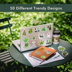 img 2 attached to 🌿 Colorful Collection: 100 Funny Weed Stickers, Waterproof Vinyl Decals for Water Bottles, Phones, Laptops, and More!