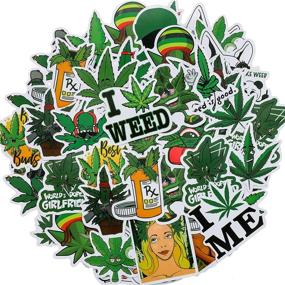 img 4 attached to 🌿 Colorful Collection: 100 Funny Weed Stickers, Waterproof Vinyl Decals for Water Bottles, Phones, Laptops, and More!