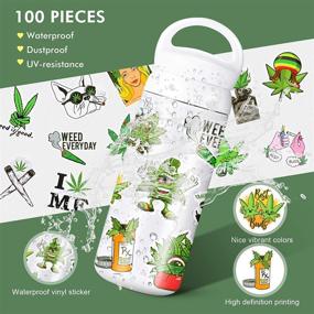 img 3 attached to 🌿 Colorful Collection: 100 Funny Weed Stickers, Waterproof Vinyl Decals for Water Bottles, Phones, Laptops, and More!