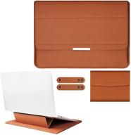 pengruisi 15-15.6 inch laptop sleeve case with stand function and inner bushing - soft pu leather, brown - compatible with 15-15.6 inch laptops, including 2 in 1 devices logo