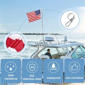 img 1 attached to 🚤 Affordura Boat Flag 12x18: High-Quality American Flag for Boats with 4 Flag Clips - Marine Grade Sewn U.S. Flag with Brass Grommets