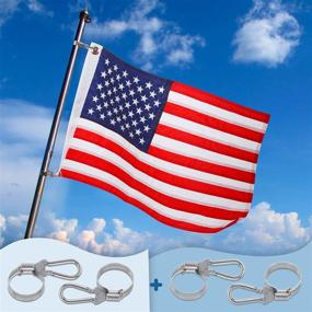 img 4 attached to 🚤 Affordura Boat Flag 12x18: High-Quality American Flag for Boats with 4 Flag Clips - Marine Grade Sewn U.S. Flag with Brass Grommets