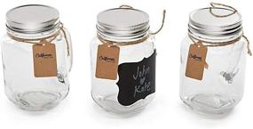 img 1 attached to Vintage Mason Jar Mugs with Chalkboard Labels - 6 Pack Glass Bottles