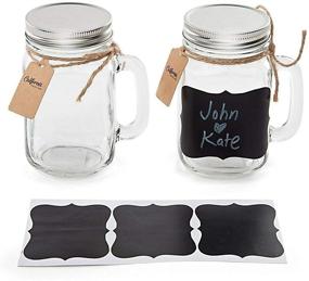 img 2 attached to Vintage Mason Jar Mugs with Chalkboard Labels - 6 Pack Glass Bottles