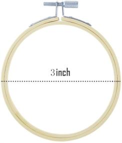 img 3 attached to 🔍 Ivinxy Wholesale Bulk Set of 10 Round Wooden Embroidery Hoops – 3 inch / 8cm, Adjustable Bamboo Circle Cross Stitch Hoop Ring