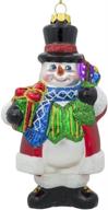 snowman black glass christmas ornament logo