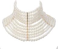 💎 bold chunky statement necklace with simulated pearls - costume novelty fashion jewelry logo