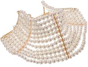 img 1 attached to 💎 Bold Chunky Statement Necklace with Simulated Pearls - Costume Novelty Fashion Jewelry