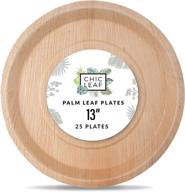 🌿 chic leaf palm leaf plates | 13 inch round disposable bamboo plates (25 pk) | biodegradable & compostable serving trays for weddings, charcuterie boards, bbqs, catering logo