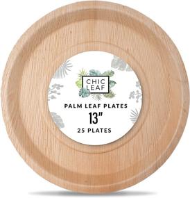 img 4 attached to 🌿 Chic Leaf Palm Leaf Plates | 13 Inch Round Disposable Bamboo Plates (25 pk) | Biodegradable & Compostable Serving Trays for Weddings, Charcuterie Boards, BBQs, Catering