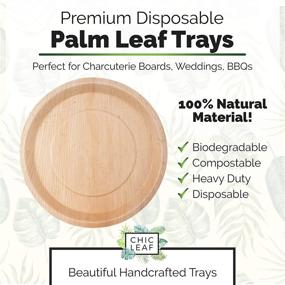 img 3 attached to 🌿 Chic Leaf Palm Leaf Plates | 13 Inch Round Disposable Bamboo Plates (25 pk) | Biodegradable & Compostable Serving Trays for Weddings, Charcuterie Boards, BBQs, Catering