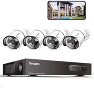 📷 умная система видеонаблюдения smartsf poe 5mp для дома: 4 проводные 5mp наружные камеры, 8-канальный nvr, круглосуточная запись (без жесткого диска) логотип