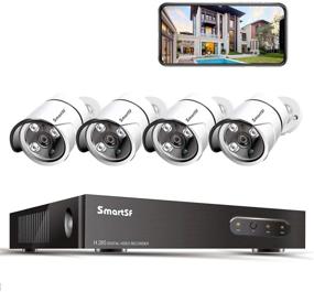 img 4 attached to 📷 Умная система видеонаблюдения SmartSF PoE 5MP для дома: 4 проводные 5MP наружные камеры, 8-канальный NVR, круглосуточная запись (без жесткого диска)