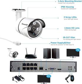 img 1 attached to 📷 Умная система видеонаблюдения SmartSF PoE 5MP для дома: 4 проводные 5MP наружные камеры, 8-канальный NVR, круглосуточная запись (без жесткого диска)