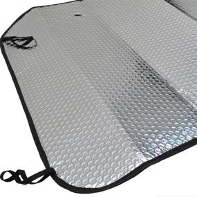 img 1 attached to 🌞 BDK Standard Chrome Double Bubble Folding Accordion Auto Windshield Sun Shade - UV Ray Blocking Sun Visor for Car, Sunshade to Keep Vehicle Cool and Damage Free, Easy to Use - 58 x 24 in, AS-215