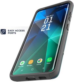 img 1 attached to 📱 Encased Rebel Series: Samsung Galaxy S21 Ultra Belt Clip Case (2021) - Blue | Heavy Duty Holster Phone Case