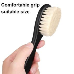 img 2 attached to 🧔 2-Piece Barber Fade Brush Set: Men's Beard and Neck Duster Cleaning Brush with Soft Bristles and Wooden Handle for Enhanced Barber Hair Cutting Kits