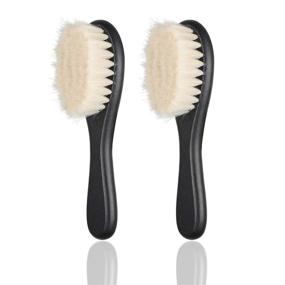 img 4 attached to 🧔 2-Piece Barber Fade Brush Set: Men's Beard and Neck Duster Cleaning Brush with Soft Bristles and Wooden Handle for Enhanced Barber Hair Cutting Kits