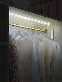 img 1 attached to 🔦 Miosal Battery Powered LED Strip Lights: Motion Sensor Closet Lights for Wardrobe - Warm White 4000K