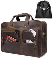 👜 augus briefcases business messenger bag in elegant brown: the ultimate corporate companion logo
