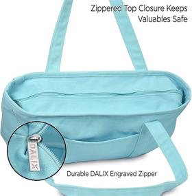 img 1 attached to 👜 Stylish and Functional DALIX Women's Deluxe Cotton Handbags, Wallets, and Totes with Zippered Compartments