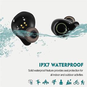 img 3 attached to Waterproof Wireless Earbuds with Bluetooth 5.0, Hi-Fi Stereo Sound and 156H Playtime - IPX7 Rated- Black