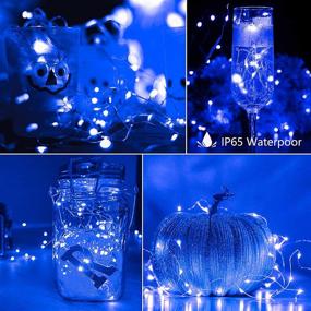 img 3 attached to 🎃 Decute Copper Wire Fairy String Lights Halloween Decoration Lights 99ft 300Led Dimmable with Remote: Blue Christmas Decorative Starry Lights with UL Certificates for Party, Holiday, Yard, Garden, Tree