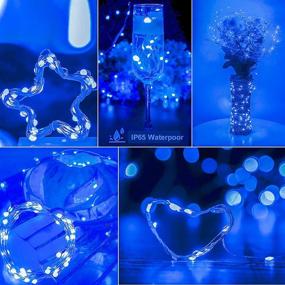 img 1 attached to 🎃 Decute Copper Wire Fairy String Lights Halloween Decoration Lights 99ft 300Led Dimmable with Remote: Blue Christmas Decorative Starry Lights with UL Certificates for Party, Holiday, Yard, Garden, Tree