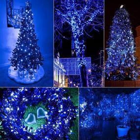 img 2 attached to 🎃 Decute Copper Wire Fairy String Lights Halloween Decoration Lights 99ft 300Led Dimmable with Remote: Blue Christmas Decorative Starry Lights with UL Certificates for Party, Holiday, Yard, Garden, Tree