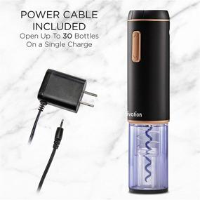 img 2 attached to 🍷 Ivation Electronic Wine Opener Gift Set - Cordless Rechargeable Cork Extractor with Black & Copper Automatic Corkscrew, Foil Cutter, Built-in Light & Lithium Battery