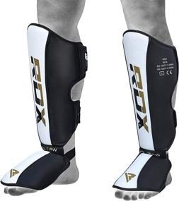 img 3 attached to 🥊 RDX Shin Guards for Muay Thai, Kickboxing, MMA Training and Fighting - SATRA Approved, Cowhide Leather Instep Leg Protector with Foam Pads - Martial Arts Sparring, Boxing Protective Gear