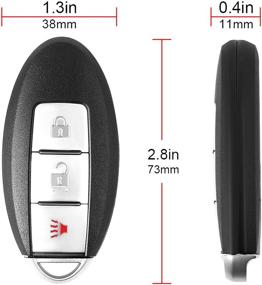 img 1 attached to VOFONO Keyless Entry Remote Key Fob for Nissan Rogue 2014 2015 2016, Replacement P/N: KR5S180144106 (3 Buttons)