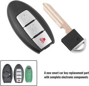 img 3 attached to VOFONO Keyless Entry Remote Key Fob for Nissan Rogue 2014 2015 2016, Replacement P/N: KR5S180144106 (3 Buttons)