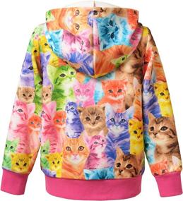 img 1 attached to 🦄 Girls Unicorn/Cat Zip Up Hoodie Jacket with Pockets - Sweatshirt