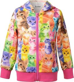 img 2 attached to 🦄 Girls Unicorn/Cat Zip Up Hoodie Jacket with Pockets - Sweatshirt