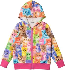 img 4 attached to 🦄 Girls Unicorn/Cat Zip Up Hoodie Jacket with Pockets - Sweatshirt