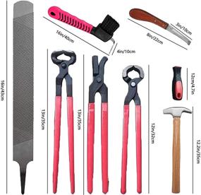 img 3 attached to 🐴 CDIYTOOL 4Pcs Horse Farrier Hoof Trimmer Kit: 16 inch Horseshoe Pliers, Nipper, Rasp, and Hoof Cutter Knife Set with Horse Hoof Pick Brush - For Horses, Cattle, Sheep, and Donkeys
