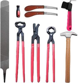 img 4 attached to 🐴 CDIYTOOL 4Pcs Horse Farrier Hoof Trimmer Kit: 16 inch Horseshoe Pliers, Nipper, Rasp, and Hoof Cutter Knife Set with Horse Hoof Pick Brush - For Horses, Cattle, Sheep, and Donkeys