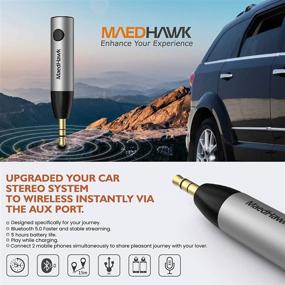 img 3 attached to MaedHawk Bluetooth 5.0 Receiver: Portable Wireless Audio Car Kit with A2DP, Dual Link & Built-in Mic - Stream Music to Home Speakers and Headphones