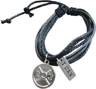 🏋️ wodfitters adjustable leather bracelet for fitness enthusiasts with 2 charms - available in 4 options logo