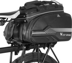 img 4 attached to 🚴 Waterproof Rear Seat Trunk Bag with 360 Degree Reflective Strap - LuTuo Bike Bags for Bicycles, Large Capacity 25-45L Bicycle Storage Pannier Bag with Cup Holder, Ideal for Bikes Traveling Pack